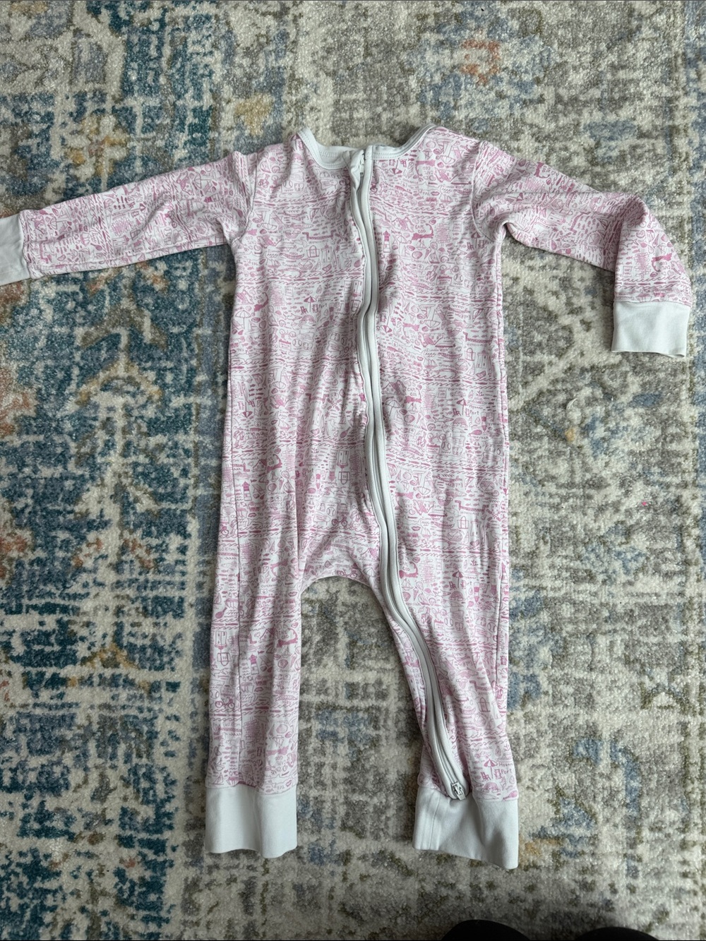Joy Street Cape Cod Pink Zip-Front Pajamas 18-24m